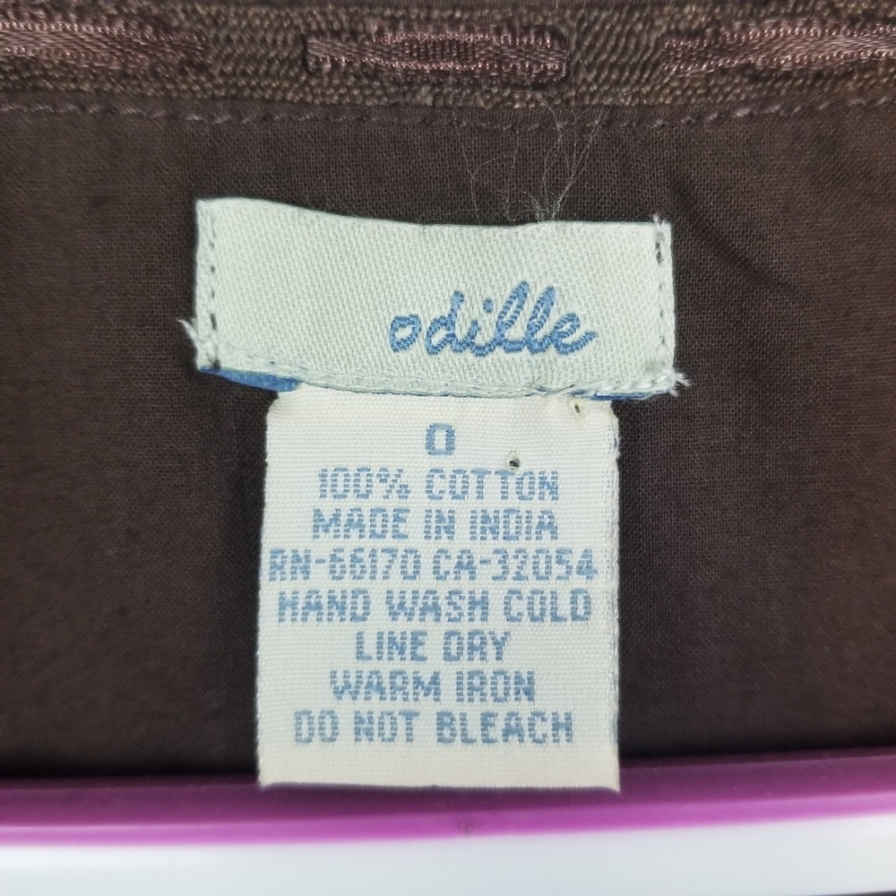 FIRM | Anthro | Odille 100% Cotton Brown Dress size 0 - Picture 2 of 6